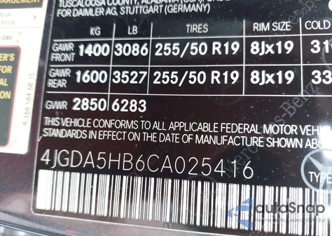 2012 Mercedes-Benz Ml 350 4Matic z USA, uszkodzony, nr VIN 4JGDA5HB6CA025416